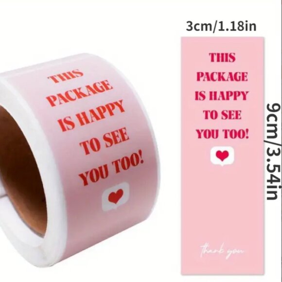 100 This Package Is Happy To See You Too Stickers NIB - Picture 1 of 5